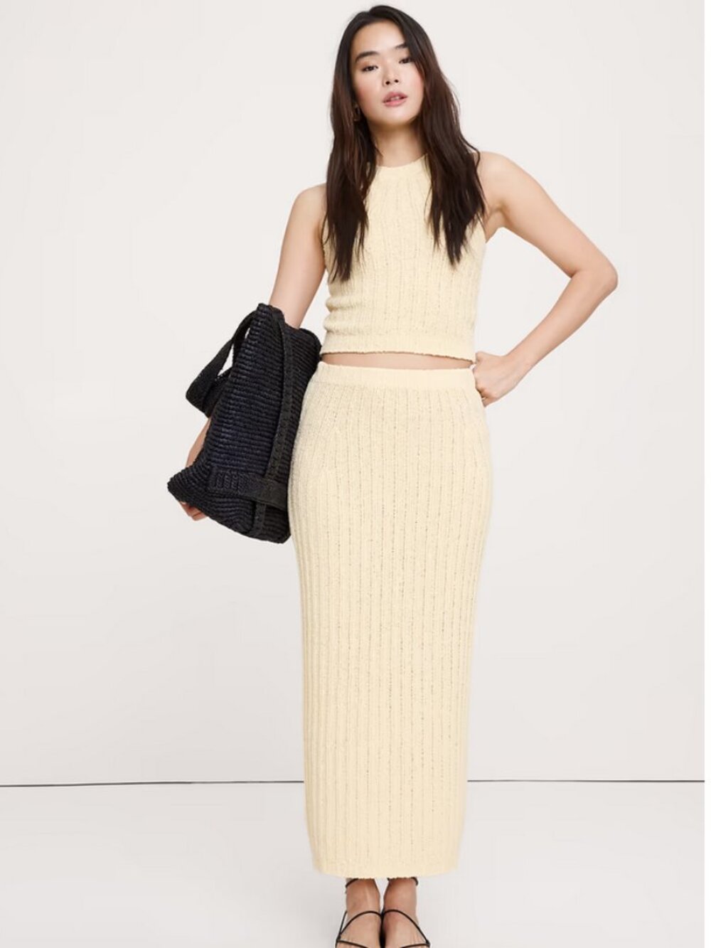 Bouclé Cotton Sweater Skirt